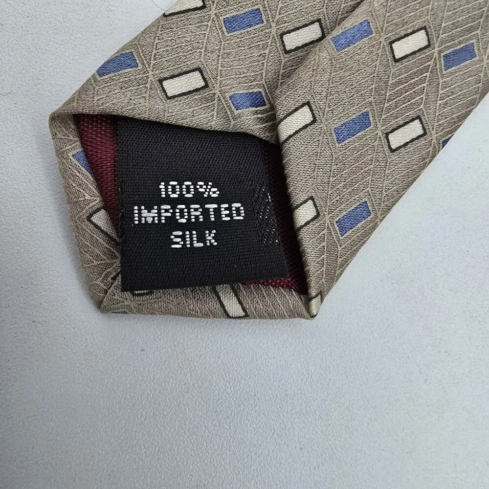 RBM Collection Necktie Tie Men Multicolor Geometric 100% Silk Vintage 57 x 4